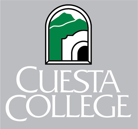 新利18app下载Cuesta学院标志垂直的白色文本